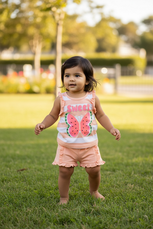 Real Love Toddler Girls Sleeveless Top & Shorts Set - Coral
