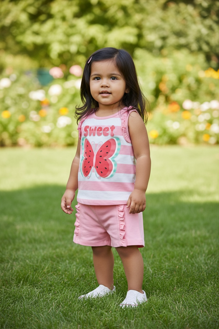 Real Love Toddler Girls Sleeveless Top & Shorts Set - Pink