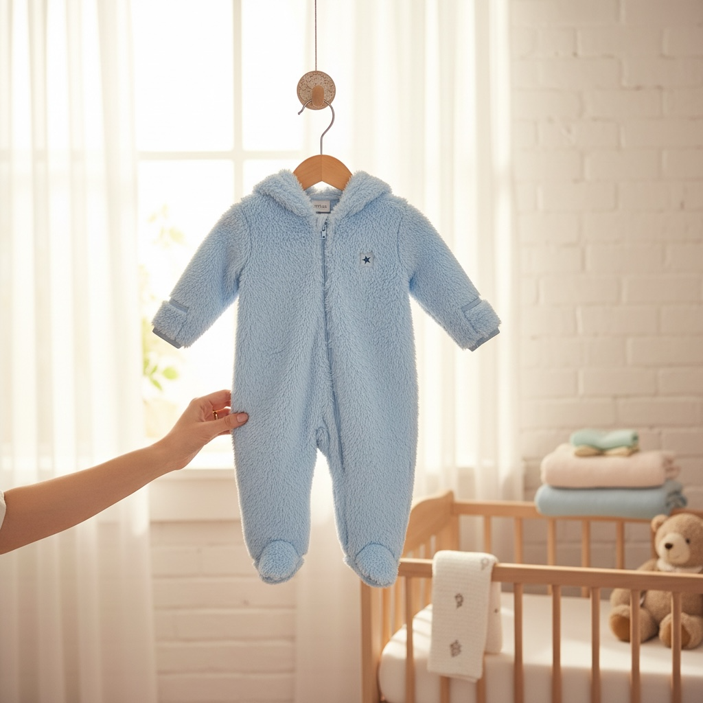 Boys Hooded Jumpsuit - Blue Star