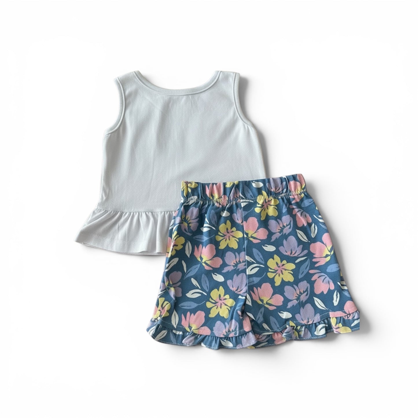 Real Love Toddler Girls Sleeveless Top & Shorts Set - Blue Floral