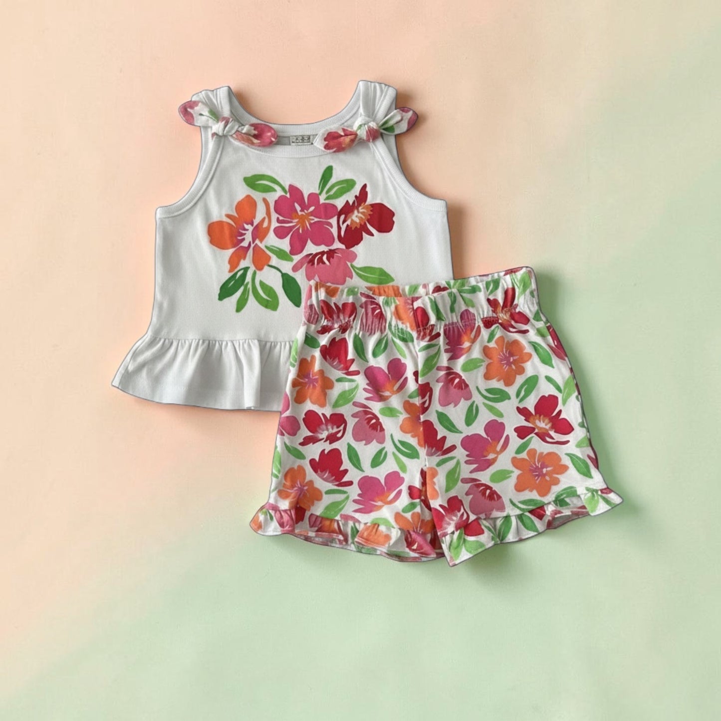 Real Love Toddler Girls Sleeveless Top & Shorts Set - Pink Floral
