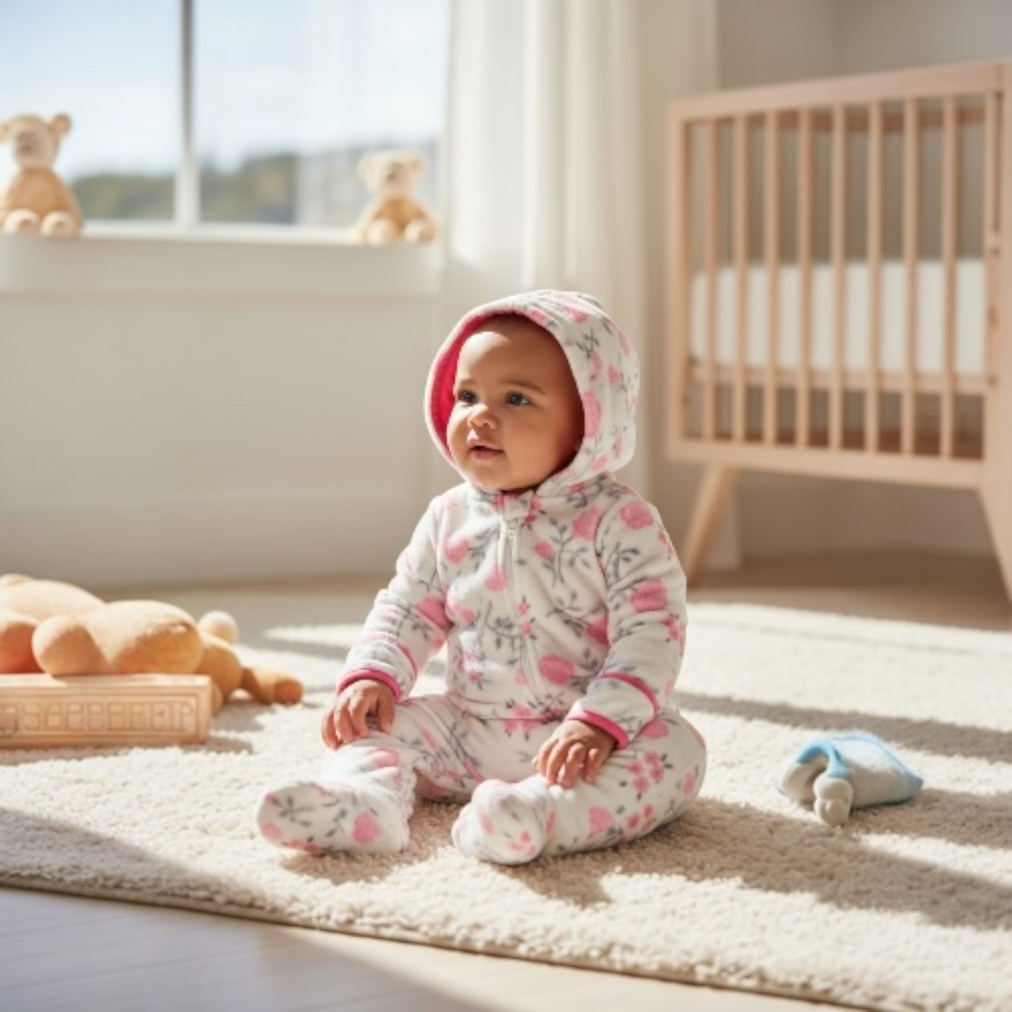 Girls Hooded Jumpsuit - Little Blossom